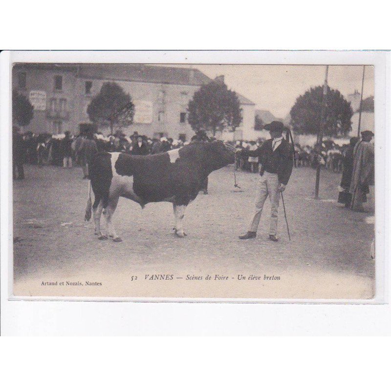 VANNES: scènes de foire, un éleve breton - très bon état
