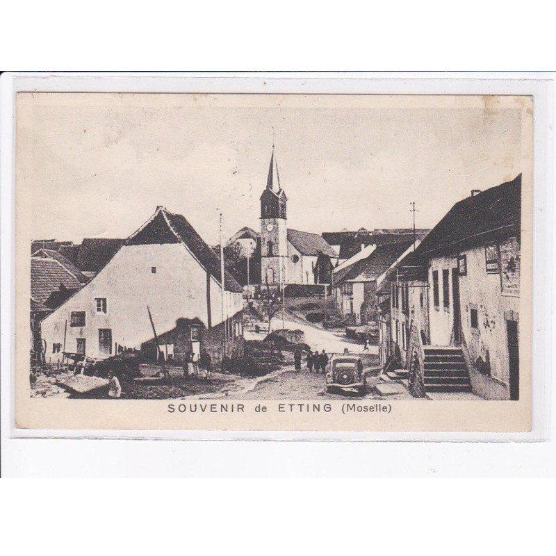 ETTING: souvenir de etting, automobile, église - très bon état
