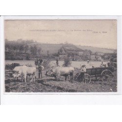 SAINT-HONORE-les-BAINS: la rentrée des foins, attelage boeufs - état