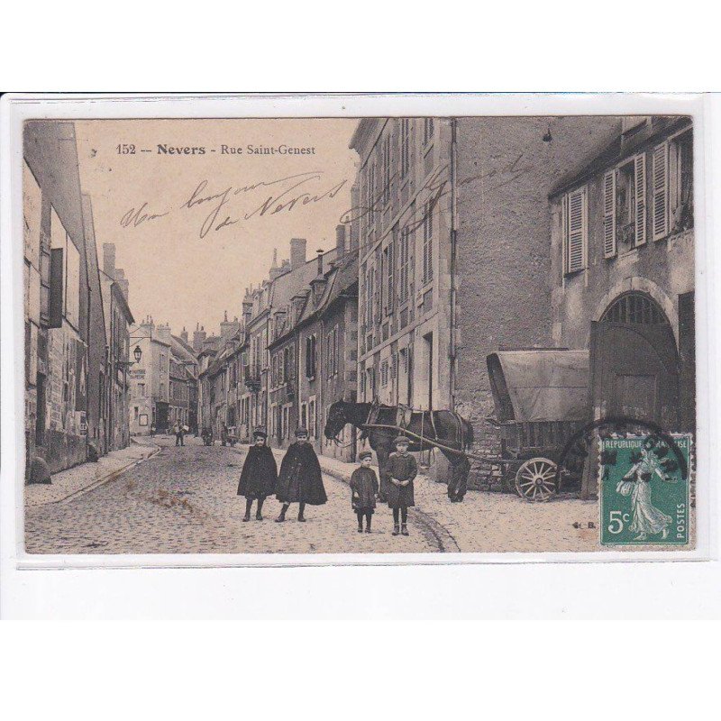 NEVERS: rue saint-genest, attelage - très bon état