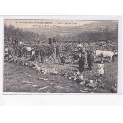 CHATEAU-CHINON: PONT-CHARREAU: le flottage des bois sur l'yonne - très bon état