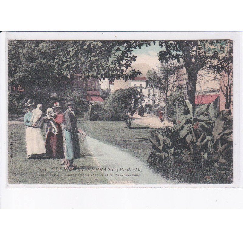 CLERMONT-FERRAND: intérieur du square blaise pascal et le puy-de-dôme, jardinier - très bon état