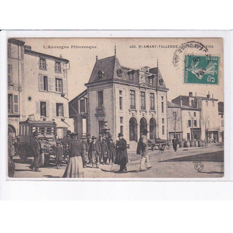 SAINT-AMANT-TALLENDE: hôtel de ville, automobile - très bon état