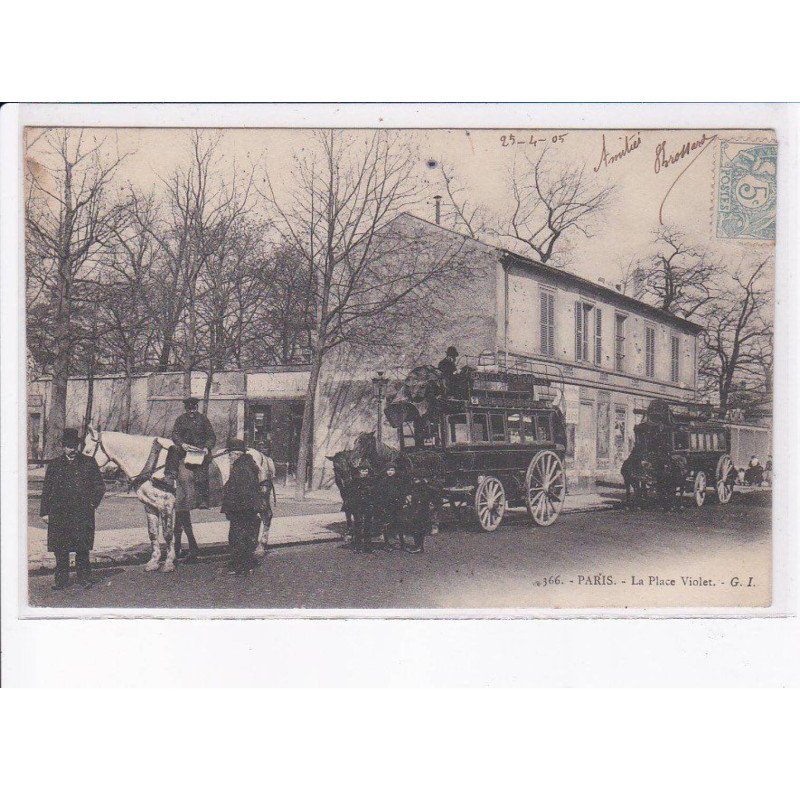 PARIS: 75015, la place violet, attelage - très bon état