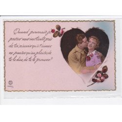 FANTAISIE: femme et homme, couple, bisou - très bon état