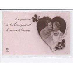 FANTAISIE: femme et homme, couple, bisou - très bon état