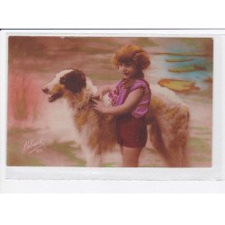 FANTAISIE: enfant et chien - très bon état