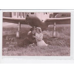 FANTAISIE: femme et homme, couple, aviation - très bon état
