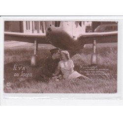 FANTAISIE: femme et homme, couple, aviation - très bon état