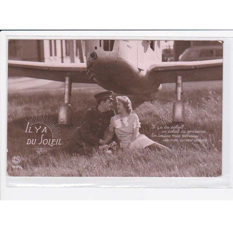 FANTAISIE: femme et homme, couple, aviation - très bon état