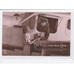 FANTAISIE: femme et homme, couple, aviation - très bon état