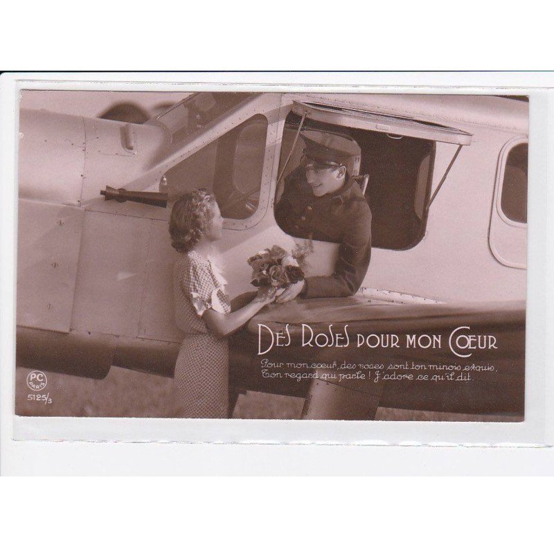 FANTAISIE: femme et homme, couple, aviation - très bon état