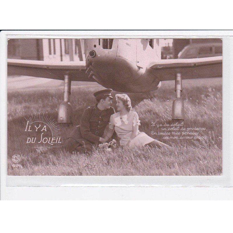 FANTAISIE: femme et homme, couple, aviation - très bon état