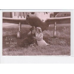 FANTAISIE: femme et homme, couple, aviation - très bon état