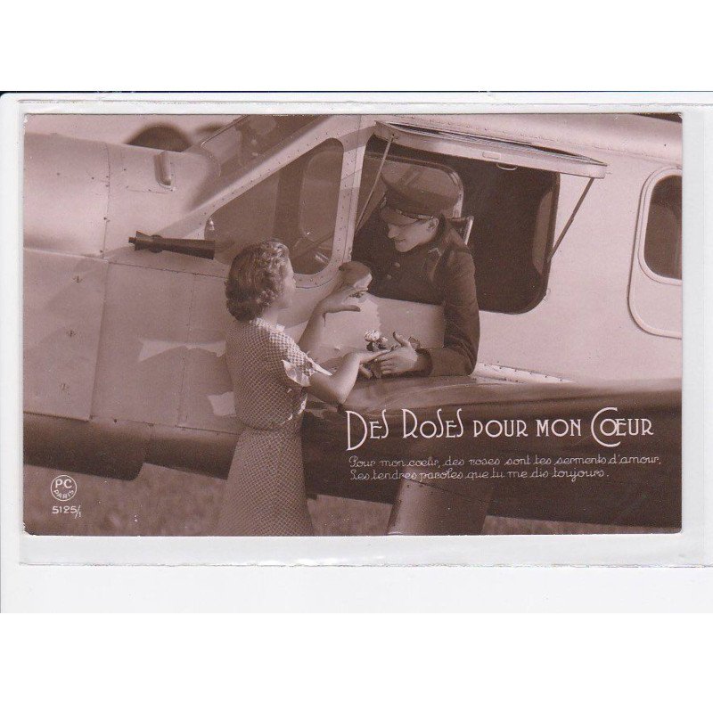 FANTAISIE: femme et homme, couple, aviation - très bon état