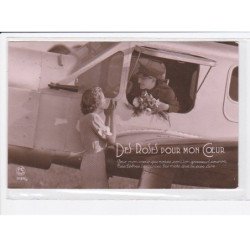 FANTAISIE: femme et homme, couple, aviation - très bon état