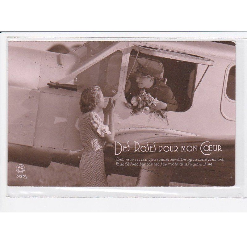 FANTAISIE: femme et homme, couple, aviation - très bon état