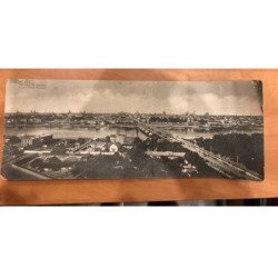 POLOGNE : carte panoramique de Varsovie ( 13,5 x 35 cm) état