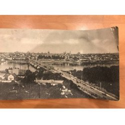 POLOGNE : carte panoramique de Varsovie ( 13,5 x 35 cm) état