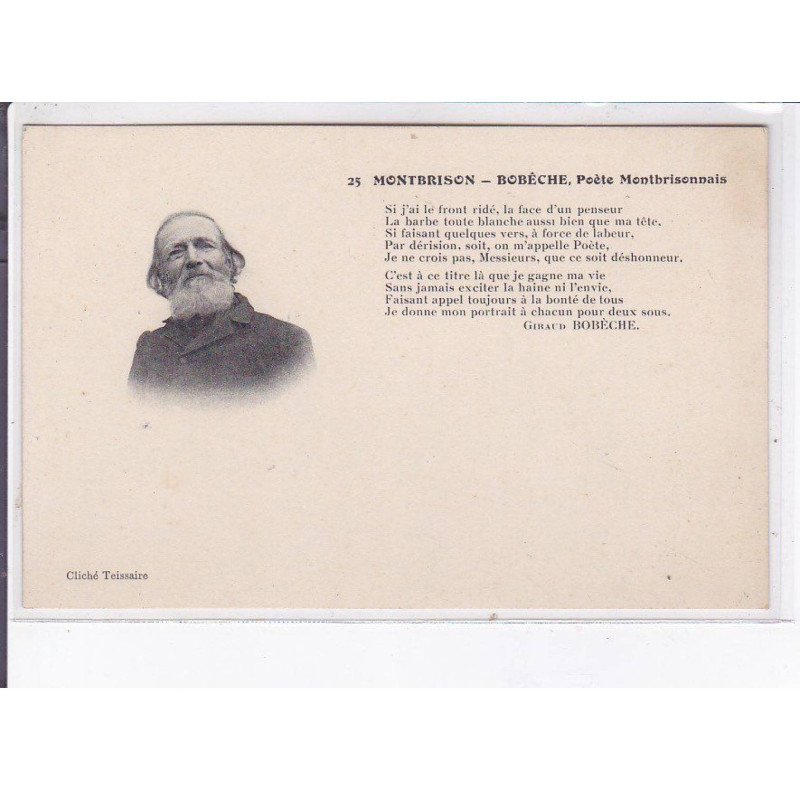 MONTBRISON: bobêche, poète montbrissonnais - très bon état