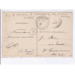 BOURBON-LANCY: un coin du parc de l'établissement thermal, kiosque, marchand de cartes postales - très bon état