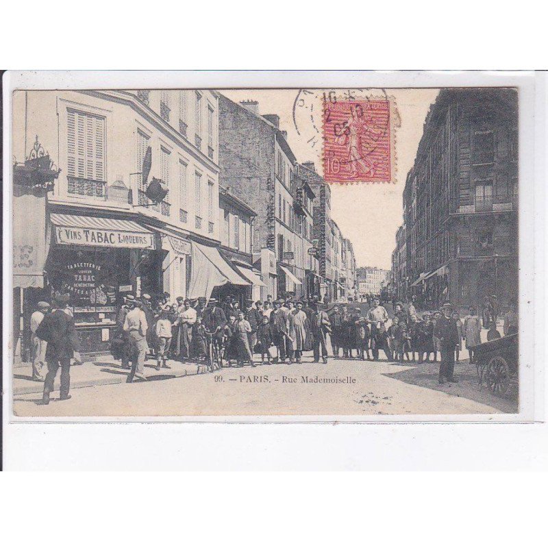 PARIS: 75015, rue mademoiselle, commerce vins tabac liqueurs - état