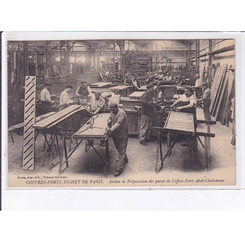 PARIS: coffres-forts fichet de paris, atelier de préparation des parois de coffres-forts, anti-chalumeau - très bon état