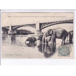 TOUL: le pont du chemin de fer de pont-saint-vincent, la baignade des éléphants du cirque mac-caddon - très bon état