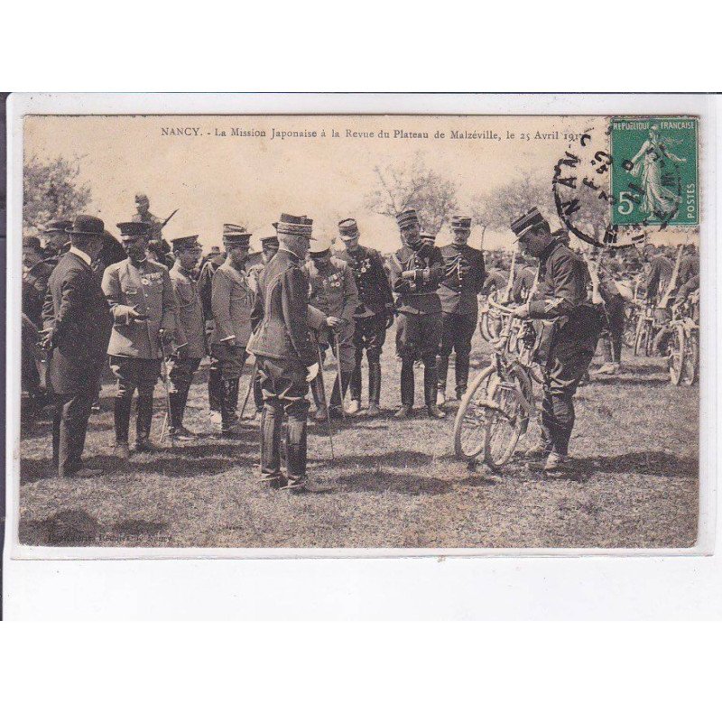 NANCY: la mission japonaise à la revue du plateau de malzéville 1910 - très bon état
