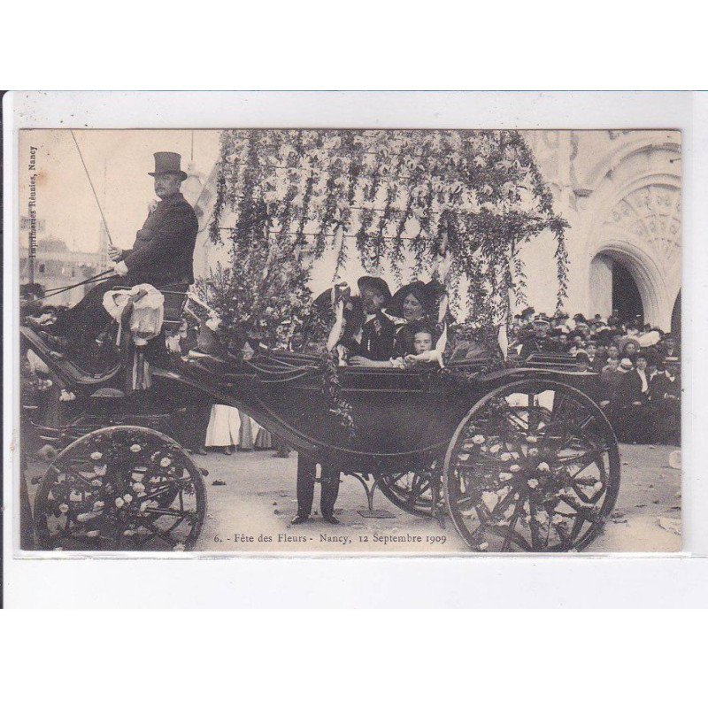 NANCY: fête des fleurs, 1909, attelage fleuri - très bon état