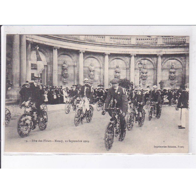 NANCY: fête des fleurs, 1909, cyclistes, vélos - très bon état