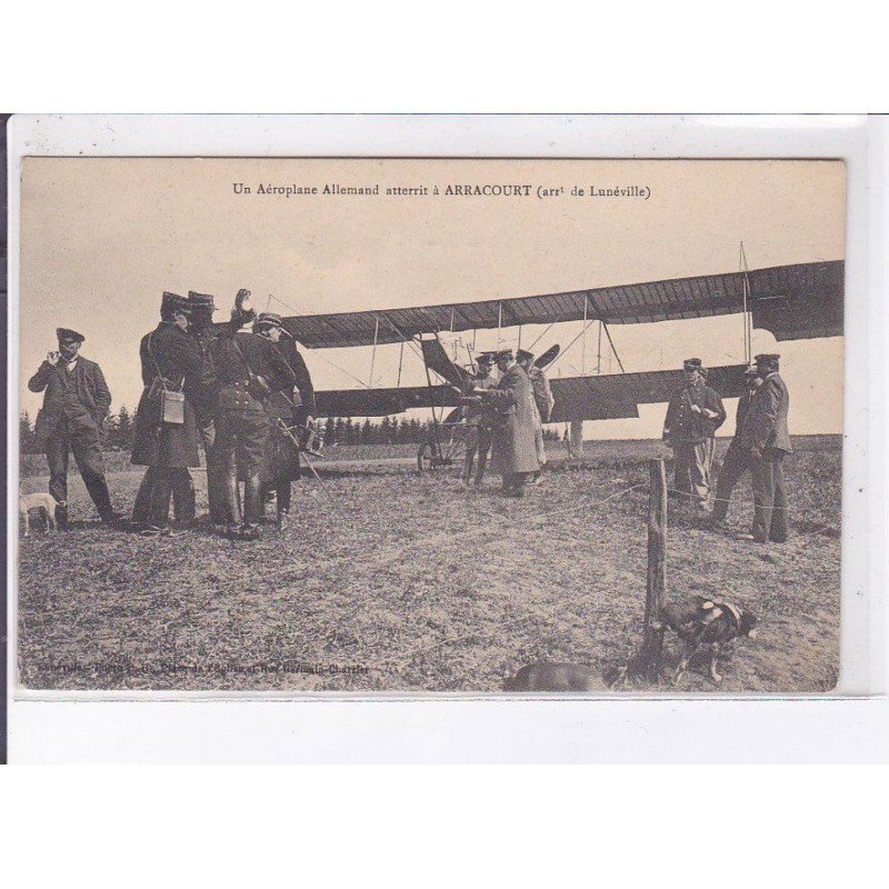 ARRACOURT: un aéroplane allemand atterrit, aviation - très bon état