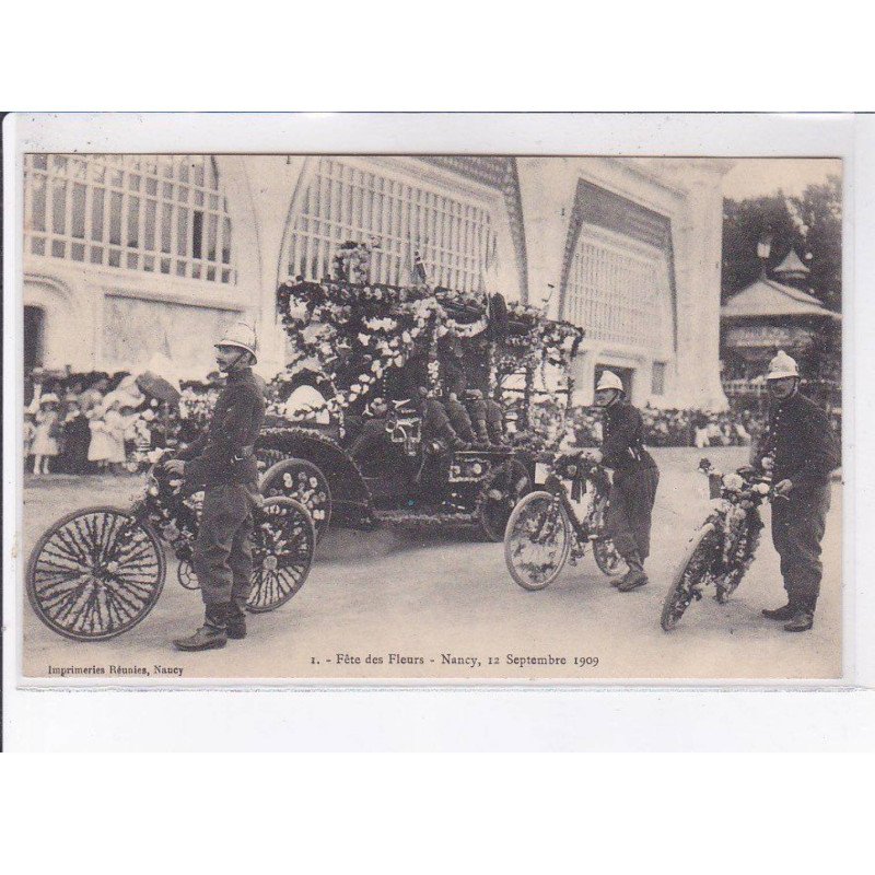 NANCY: fête des fleurs, septembre 1909, automobile, vélos - très bon état