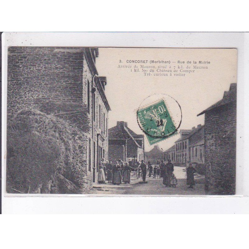 CONCORET: rue de la mairie, arrivée de mauron - très bon état