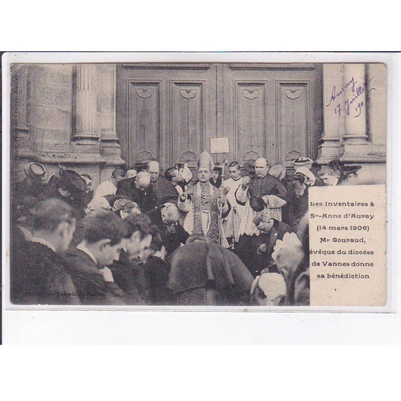 SAINT-ANNE D'AURAY: les inventaires, mgr gouraud évèque du diocèse de vannes donne sa bénédiction - très bon état