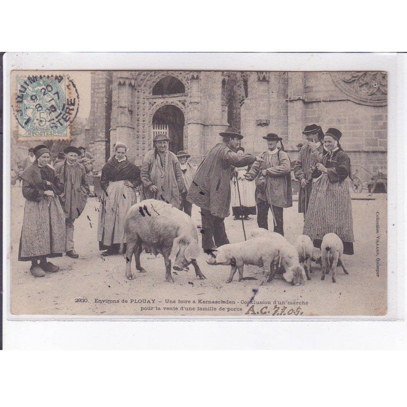 KERNASCLEDEN: conclusion d'un marché pour la vente d'une famille de porcs - très bon état