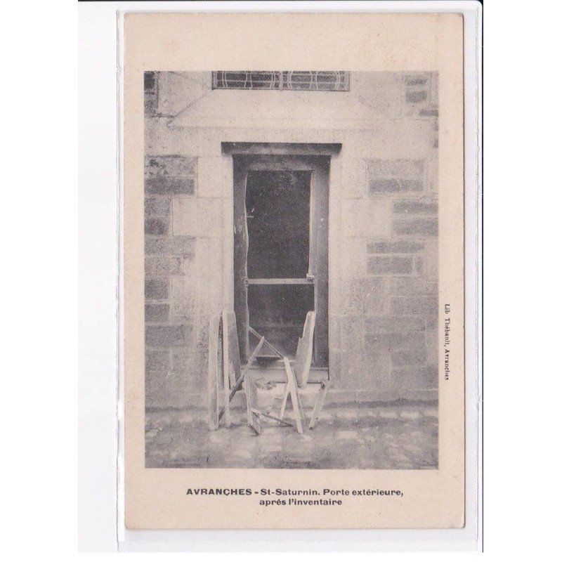 AVRANCHES: saint-saturnin, porte extérieure après l'inventaire - très bon état