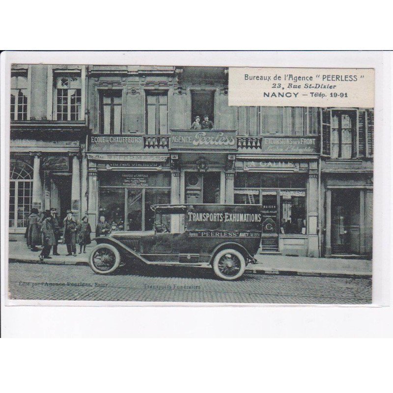 NANCY: bureau de l'agence "peerless" transport-exhumations, automobile - très bon état