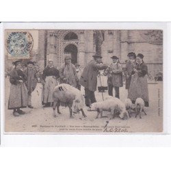 KERNASCLEDEN: foire, conclusion d'un marché pour la vente d'une famille de porcs - très bon état