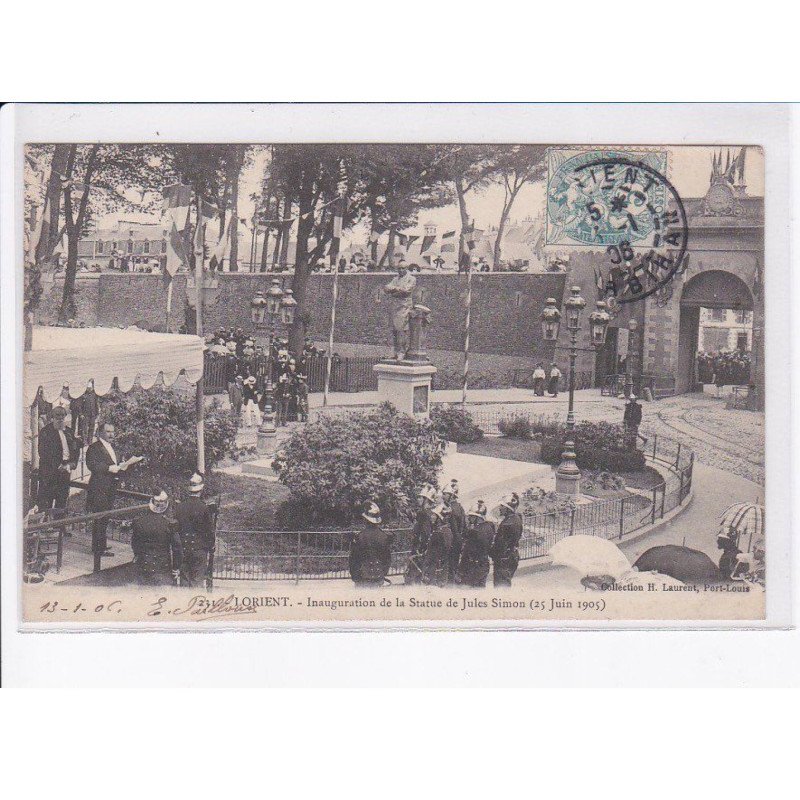 LORIENT: inauguration de la statue de jules simon 1905 - très bon état