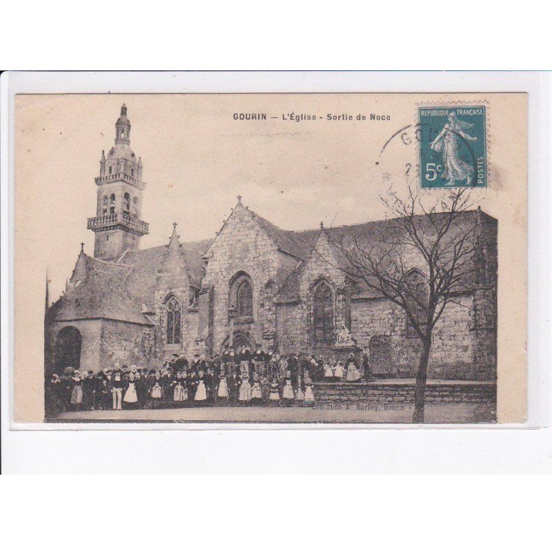 GOURIN: l'église, sortie de noce - très bon état