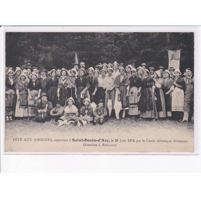 SAINT-BENIN-D'AZY: fête aux amognes, 1914, cercle artistique nivernais - très bon état