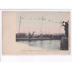 DUNKERQUE: retour de russie 1902, le président loubet à bord de la sainte-barbe - très bon état