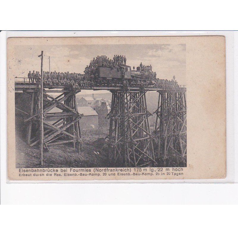 FOURMIES: pont et train, personnages - très bon état