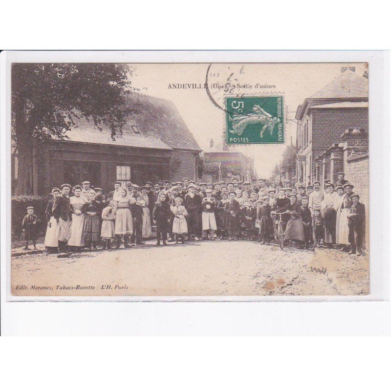ANDEVILLE: sortie d'usines - état (partiellement décollée)