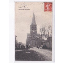 JUVIGNIES: l'église et le clocher, vue extérieur, côté ouest - très bon état