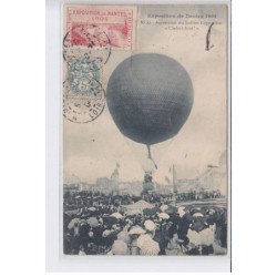 NANTES: exposition de nantes 1904, ascension du ballon exposition "lâchez tout!", vignette - état