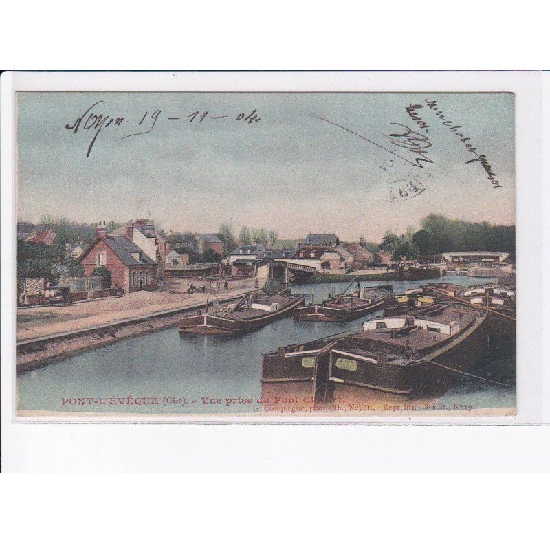 PONT-L'EVEQUE: vue prise du pont chamet(?), canal - état