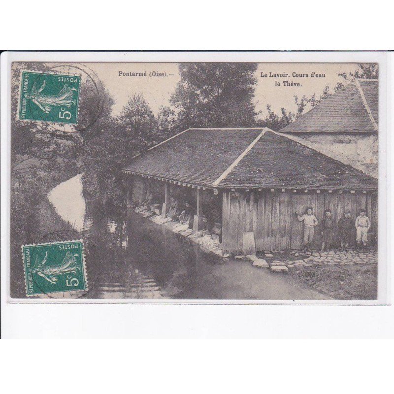 PONTARME: le lavoir, cours d'eau, la thève - état