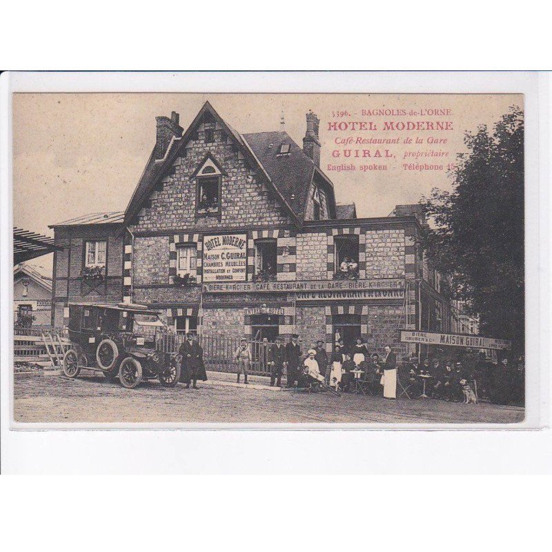 BAGNOLE-de-L'ORNE: hôtel moderne café-restaurant de la gare, guiral - très bon état